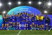 14 July 2023; France team celebrate with the trophy after winning the U20 Rugby World Cup Final between Ireland and France at Athlone Sports Stadium in Cape Town, South Africa. Photo by Shaun Roy/Sportsfile the