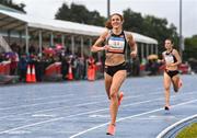 14 July 2023; Emily Mackay of USA, on her way to winning the Clonliffe Harriers women's 1500m during the 2023 Morton Games at Morton Stadium in Santry, Dublin. Photo by Sam Barnes/Sportsfile