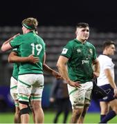 14 July 2023; Dejected Ruadhan Quinn of Ireland reacts after Ireland lost to France during the U20 Rugby World Cup Final between Ireland and France at Athlone Sports Stadium in Cape Town, South Africa. Photo by Shaun Roy/Sportsfile