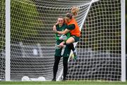 15 July 2023; Goalkeeper Megan Walsh and Harriet Scott during a Republic of Ireland training session at Meakin Park in Brisbane, Australia, ahead of the start of the FIFA Women's World Cup 2023. Photo by Stephen McCarthy/Sportsfile