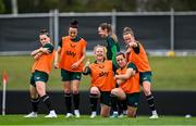 15 July 2023; Players, from left, Lucy Quinn, Áine O'Gorman, Amber Barrett, Megan Walsh, Heather Payne and Claire O'Riordan during a Republic of Ireland training session at Meakin Park in Brisbane, Australia, ahead of the start of the FIFA Women's World Cup 2023. Photo by Stephen McCarthy/Sportsfile