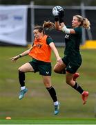 15 July 2023; Goalkeeper Sophie Whitehouse and Harriet Scott during a Republic of Ireland training session at Meakin Park in Brisbane, Australia, ahead of the start of the FIFA Women's World Cup 2023. Photo by Stephen McCarthy/Sportsfile
