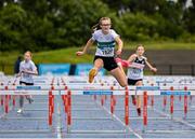 15 July 2023; Cara Ryan of Clonmel AC, competes in the under 14 100m hurdles during day one of the 123.ie National AAI Games and Combines at Morton Stadium in Santry, Dublin. Photo by Stephen Marken/Sportsfile