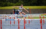 15 July 2023; Katie Harnett of St Abbans AC, competes in the under 14 100m hurdles during day one of the 123.ie National AAI Games and Combines at Morton Stadium in Santry, Dublin. Photo by Stephen Marken/Sportsfile