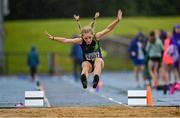 15 July 2023; Adrianna Hyrcza of Navan AC, competes in the long jump event of the under 14 women's pentathlon during day one of the 123.ie National AAI Games and Combines at Morton Stadium in Santry, Dublin. Photo by Stephen Marken/Sportsfile