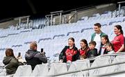 15 July 2023; Down supporters with former Mayo footballer Lee Keegan, on the Bord Gáis Energy GAA Legends Tour, before the Tailteann Cup Final match between Down and Meath at Croke Park in Dublin. Photo by Ramsey Cardy/Sportsfile