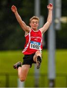 15 July 2023; Alex Bagnal of Edenderry AC, competes in the long jump event of the under 16 men's pentathlon during day one of the 123.ie National AAI Games and Combines at Morton Stadium in Santry, Dublin. Photo by Stephen Marken/Sportsfile