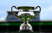 15 July 2023; A general view of the cup before the FAI Women's Amateur Cup Final between Bonagee United FC and Terenure Rangers FC at Eamonn Deacy Park in Galway. Photo by Tyler Miller/Sportsfile
