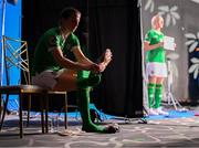 15 July 2023; Republic of Ireland's Niamh Fahey, left, and Louise Quinn are seen behind the scenes of a FIFA filming shoot at the Emporium Hotel South Bank in Brisbane, Australia, ahead of the start of the FIFA Women's World Cup 2023. Photo by Stephen McCarthy/Sportsfile