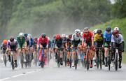 15 July 2023; A general view of the peloton during stage five of the 2023 Junior Tour Of Ireland in Clare. Photo by Stephen McMahon/Sportsfile