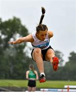 15 July 2023; Emer Brennan of Clonmel AC, Tipperary, competes in the long jump event of the under 16 women's pentathlon during day one of the 123.ie National AAI Games and Combines at Morton Stadium in Santry, Dublin. Photo by Stephen Marken/Sportsfile