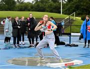 15 July 2023; Eva Mc Loughlin of Galway City Harriers AC, Galway, competes in the shot put event of the youth women's heptathlon during day one of the 123.ie National AAI Games and Combines at Morton Stadium in Santry, Dublin. Photo by Stephen Marken/Sportsfile