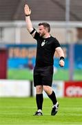 15 July 2023; Referee Eddie Darcy during the FAI Women's Amateur Cup Final between Bonagee United FC and Terenure Rangers FC at Eamonn Deacy Park in Galway. Photo by Tyler Miller/Sportsfile