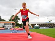 15 July 2023; David Towey Jnr. of Fanahan Mc Sweeney AC, Cork, competes in the high jump event of the under 14 men's pentathlon during day one of the 123.ie National AAI Games and Combines at Morton Stadium in Santry, Dublin. Photo by Stephen Marken/Sportsfile