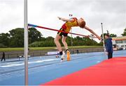 15 July 2023; David Towey Jnr. of Fanahan Mc Sweeney AC, Cork, competes in the high jump event of the under 14 men's pentathlon during day one of the 123.ie National AAI Games and Combines at Morton Stadium in Santry, Dublin. Photo by Stephen Marken/Sportsfile