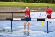15 July 2023; Gerard Mccullough of Ennis Track AC, Clare, competes in the masters 60+ men's 2000m steeplechase during day one of the 123.ie National AAI Games and Combines at Morton Stadium in Santry, Dublin. Photo by Stephen Marken/Sportsfile