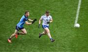 15 July 2023; Michael Bannigan of Monaghan in action against Con O'Callaghan of Dublin during the GAA Football All-Ireland Senior Championship semi-final match between Dublin and Monaghan at Croke Park in Dublin. Photo by Daire Brennan/Sportsfile