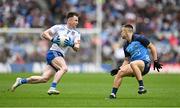 15 July 2023; Karl O'Connell of Monaghan in action against Eoin Murchan of Dublin during the GAA Football All-Ireland Senior Championship semi-final match between Dublin and Monaghan at Croke Park in Dublin. Photo by Brendan Moran/Sportsfile