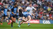 15 July 2023; Karl O'Connell of Monaghan is tackled by Colm Basquel and James McCarthy of Dublin during the GAA Football All-Ireland Senior Championship semi-final match between Dublin and Monaghan at Croke Park in Dublin. Photo by Brendan Moran/Sportsfile
