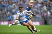 15 July 2023; Dessie Ward of Monaghan in action against Paddy Small of Dublin during the GAA Football All-Ireland Senior Championship semi-final match between Dublin and Monaghan at Croke Park in Dublin. Photo by Ramsey Cardy/Sportsfile
