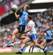 15 July 2023; Paul Mannion of Dublin in action against Ryan Wylie of Monaghan during the GAA Football All-Ireland Senior Championship semi-final match between Dublin and Monaghan at Croke Park in Dublin. Photo by Ramsey Cardy/Sportsfile