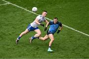 15 July 2023; Colm Basquel of Dublin in action against Killian Lavelle of Monaghan during the GAA Football All-Ireland Senior Championship semi-final match between Dublin and Monaghan at Croke Park in Dublin. Photo by Daire Brennan/Sportsfile