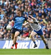15 July 2023; Con O'Callaghan of Dublin in action against Killian Lavelle of Monaghan during the GAA Football All-Ireland Senior Championship semi-final match between Dublin and Monaghan at Croke Park in Dublin. Photo by Ramsey Cardy/Sportsfile