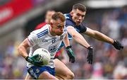15 July 2023; Ryan McAnespie of Monaghan in action against Lee Gannon of Dublin during the GAA Football All-Ireland Senior Championship semi-final match between Dublin and Monaghan at Croke Park in Dublin. Photo by Ramsey Cardy/Sportsfile