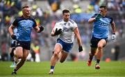 15 July 2023; Dessie Ward of Monaghan in action against Ciaran Kilkenny, left, and Brian Howard of Dublin during the GAA Football All-Ireland Senior Championship semi-final match between Dublin and Monaghan at Croke Park in Dublin. Photo by Ramsey Cardy/Sportsfile