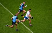 15 July 2023; Dessie Ward of Monaghan in action against Ciaran Kilkenny, left, and Brian Howard of Dublin during the GAA Football All-Ireland Senior Championship semi-final match between Dublin and Monaghan at Croke Park in Dublin. Photo by Daire Brennan/Sportsfile