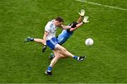 15 July 2023; Conor McManus of Monaghan in action against Cormac Costello of Dublin during the GAA Football All-Ireland Senior Championship semi-final match between Dublin and Monaghan at Croke Park in Dublin. Photo by Daire Brennan/Sportsfile