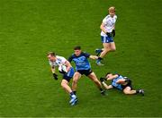 15 July 2023; Jack McCarron of Monaghan in action against David Byrne of Dublin during the GAA Football All-Ireland Senior Championship semi-final match between Dublin and Monaghan at Croke Park in Dublin. Photo by Daire Brennan/Sportsfile
