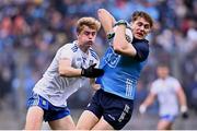 15 July 2023; Michael Fitzsimons of Dublin in action against Karl Gallagher of Monaghan during the GAA Football All-Ireland Senior Championship semi-final match between Dublin and Monaghan at Croke Park in Dublin. Photo by Ramsey Cardy/Sportsfile
