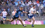 15 July 2023; Conor McManus of Monaghan in action against Paul Mannion of Dublin during the GAA Football All-Ireland Senior Championship semi-final match between Dublin and Monaghan at Croke Park in Dublin. Photo by Ramsey Cardy/Sportsfile