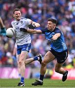 15 July 2023; Conor McManus of Monaghan in action against David Byrne of Dublin during the GAA Football All-Ireland Senior Championship semi-final match between Dublin and Monaghan at Croke Park in Dublin. Photo by Ramsey Cardy/Sportsfile