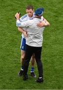 15 July 2023; Conor McManus of Monaghan with Monaghan selector Martin Corey after the GAA Football All-Ireland Senior Championship semi-final match between Dublin and Monaghan at Croke Park in Dublin. Photo by Daire Brennan/Sportsfile