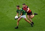 15 July 2023; Ciarán Caulfield of Meath in action against Daniel Guinness of Down during the Tailteann Cup Final match between Down and Meath at Croke Park in Dublin. Photo by Daire Brennan/Sportsfile
