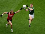 15 July 2023; Jack Flynn of Meath in action against Pat Havern of Down during the Tailteann Cup Final match between Down and Meath at Croke Park in Dublin. Photo by Daire Brennan/Sportsfile