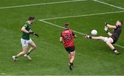 15 July 2023; Jack O'Connor of Meath scores his side's second goal during the Tailteann Cup Final match between Down and Meath at Croke Park in Dublin. Photo by Daire Brennan/Sportsfile