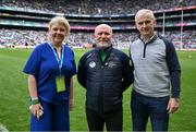 15 July 2023; Croke Park hosted ‘Sustainability Day’ on Saturday July 15th as they showcased some of the sustainability initiatives in place at the stadium. Pictured are Lynette Fay, Jimmy D'Arcy, centre, and Padraig Fallon. Photo by Brendan Moran/Sportsfile