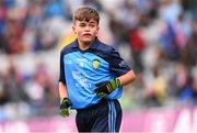 15 July 2023; Ryan O'Rourke, St Brendan's BNS, Loughrea, Galway, representing Dublin, during the INTO Cumann na mBunscol GAA Respect Exhibition Go Games at the GAA Football All-Ireland Senior Championship semi-final match between Dublin and Monaghan at Croke Park in Dublin. Photo by Ramsey Cardy/Sportsfile