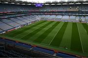 16 July 2023; The pitch is lined before the GAA Football All-Ireland Senior Championship Semi-Final match between Derry and Kerry at Croke Park in Dublin. Photo by Brendan Moran/Sportsfile
