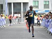 16 July 2023; Peter Somba of Dunboyne AC, Wicklow, crosses the line to finish third in the 2023 Irish Life Dublin Race Series-Fingal 10km which took place on Sunday 16th of July at Swords in Dublin. Photo by Sam Barnes/Sportsfile