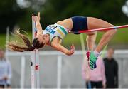 16 July 2023; Daena Kealy of St Abbans AC, Laois, competes in the senior women's High Jump during day two of the 123.ie National AAI Games and Combines at Morton Stadium in Santry, Dublin. Photo by Stephen Marken/Sportsfile