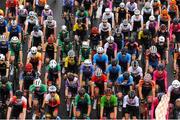 16 July 2023; A general view of the peloton during stage six of the 2023 Junior Tour Of Ireland in Clare. Photo by Stephen McMahon/Sportsfile