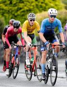 16 July 2023; Liam O’Brien of Team Ireland, centre, in action during stage six of the 2023 Junior Tour Of Ireland in Clare. Photo by Stephen McMahon/Sportsfile