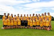16 July 2023; The Antrim team before the LGFA All-Ireland U16 C Championship Final match between Clare and Antrim at Clane in Kildare. Photo by Sam Barnes/Sportsfile