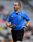 15 July 2023; Referee Noel Mooney during the Tailteann Cup Final match between Down and Meath at Croke Park in Dublin. Photo by Brendan Moran/Sportsfile