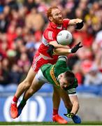 16 July 2023; Diarmuid O'Connor of Kerry in action against Conor Glass of Derry during the GAA Football All-Ireland Senior Championship Semi-Final match between Derry and Kerry at Croke Park in Dublin. Photo by David Fitzgerald/Sportsfile
