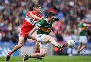 16 July 2023; Paul Murphy of Kerry in action against Ciarán McFaul of Derry during the GAA Football All-Ireland Senior Championship Semi-Final match between Derry and Kerry at Croke Park in Dublin. Photo by Piaras Ó Mídheach/Sportsfile
